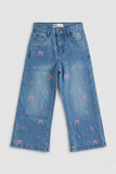 Girls Embroidered Denim