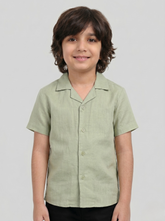 Cuban Collar Mint Shirt