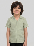 Cuban Collar Mint Shirt