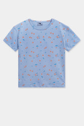 Girls Flower Printed T-Shirt