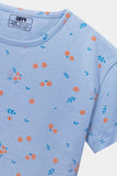 Girls Flower Printed T-Shirt