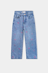 Girls Embroidered Denim