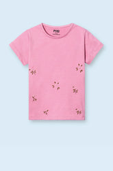 Girls beads Embellished T-Shirt
