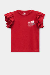 Girls T-shirt with Beads Details