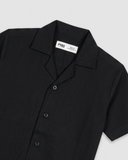 Cuban Collar Black Shirt