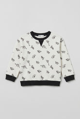 Dino Print V-Neck Sweatshirt