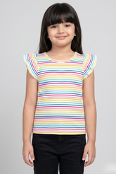 Girls T-shirt with Beads Details