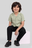 Cuban Collar Mint Shirt