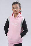 Girls Color Block Hooded Top