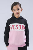 Girls Color Block Hooded Top