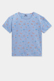 Girls Flower Printed T-Shirt