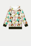 Girls Printed Hooded Top