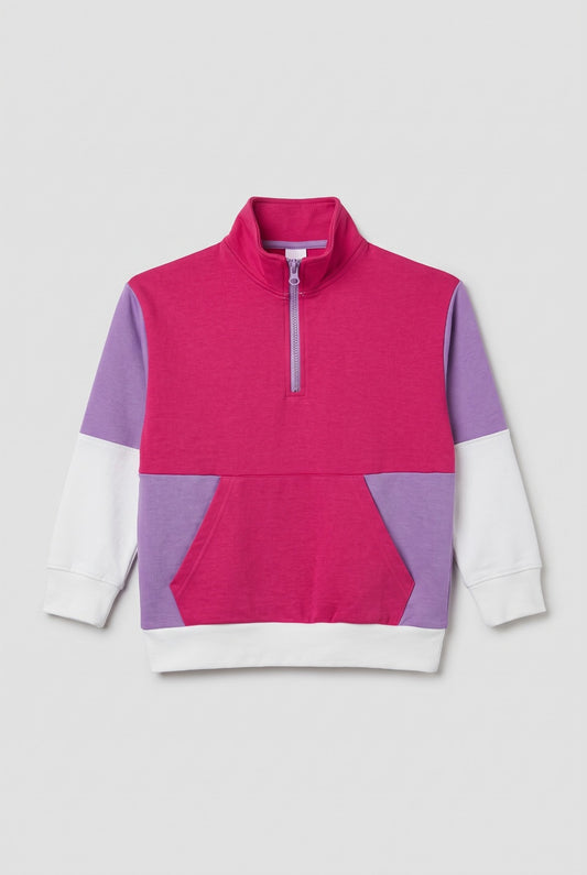 Colorblock Half-Zip  Sweatshirt