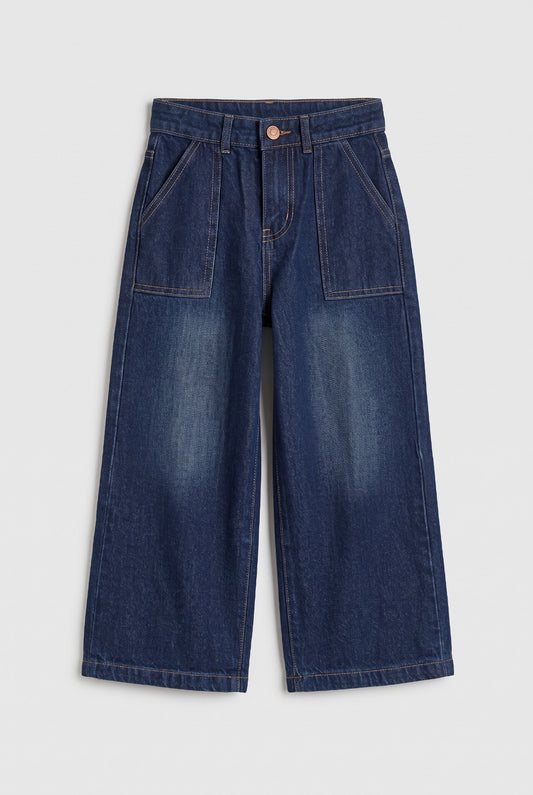 Indigo Wide-Leg Denim