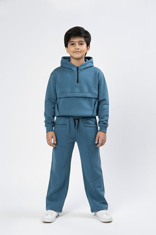 Trendy Half Zipper Hood